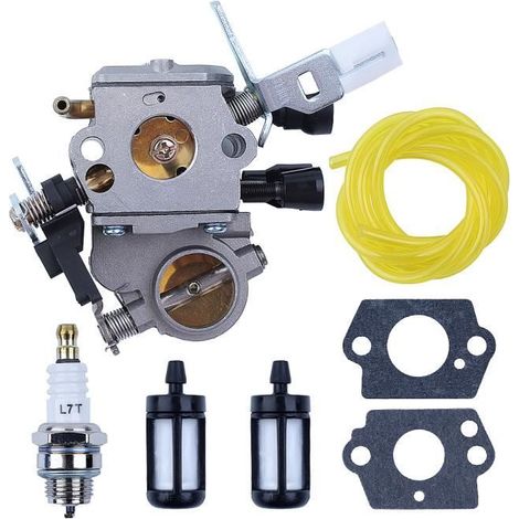 Carburateur avec filtre et bougie pour tronçonneuse Stihl MS171 MS181 MS211 (1/4)