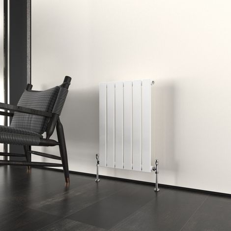 T&K Horizontal White Single Radiator Flat Panel Designer 600x408mm Modern Central Heating Rads (1/5)