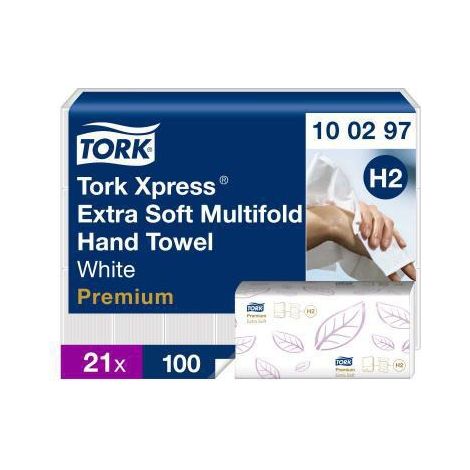 TORK 100297 Xpress® Multifold Premium Papierhandtücher (L x B) 34 cm x 21 cm Hochweiß 2100 St. (1/4)