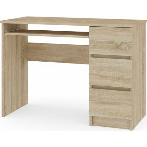Scrivania Funzionale Cassetti Tavolo Ufficio Studio Porta Pc 120x50 cm Rovere