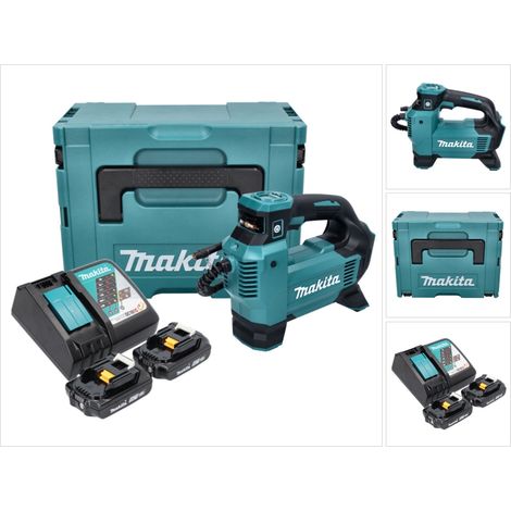 Compressore a batteria Makita DMP 181 RAJ 18 V 11,1 bar + 2x batteria ricaricabile 2,0 Ah + caricabatterie + Makpac