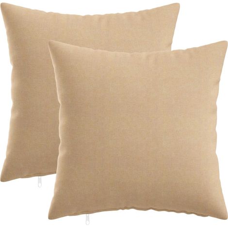 Coussin avec oreiller HEERLEN 2 pc Crème Tissu vidaXL