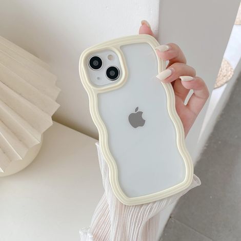 Compatible avec l'iPhone 11, coque transparente ondulée, idéale pour les filles et les femmes, coque de protection transparente en silicone - Jaune[NX] (1/5)