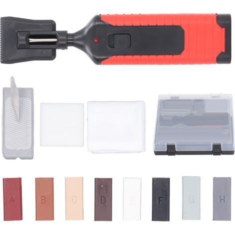 Kit de réparation de carrelage, ensemble d'outils en pierre avec 8 blocs de cire pour fissures (1/5)