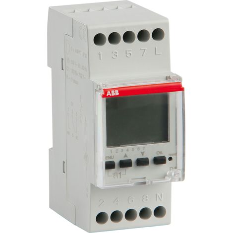ABB – Commutateur numérique 1 voie D1 – Intensité 16A – Tension 230V – Programmation hebdomadaire – Pour tableau électrique (1/7)