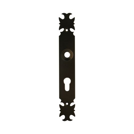 Ouvre&Déco – Plaque de porte extérieure à cylindre fer noir – Entraxe 195mm – Largeur 43mm – Hauteur 285mm – Design élégant pour sécurité et esthétique