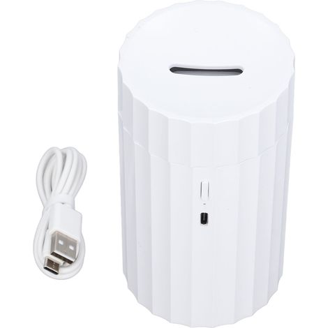 Humidificateur diffuseur de flamme de 100ml, alimenté par USB, 7 couleurs, lumière LED, multifonction, arme d'air, huile essentielle pour voiture, maison, blanc (1/5)