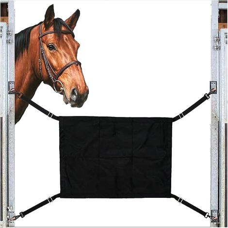 Puerta para establo  Protección para establos equinos - Puerta con correa ajustable para granjas, centros de pupilaje de caballos, centros ecuestres y establos. (1/5)