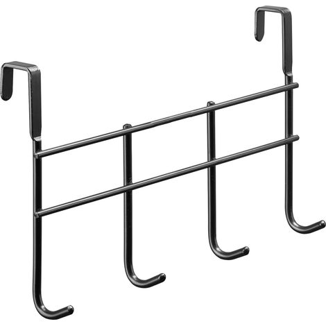 Hettich Türhängegarderobe 4 Haken Stahl 28 x 16,5 x 6 cm schwarz Aufbewahrungshaken