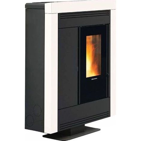 stufa a pellet la nordica + extraflame "souvenir steel evo" bianco 10 kw