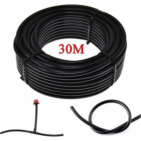 Filiyano-Tuyau d'arrosage 30 m 4/7 mm pour l'irrigation, système d'irrigation goutte à goutte pour jardin, système d'irrigation des fleurs et (1/5)