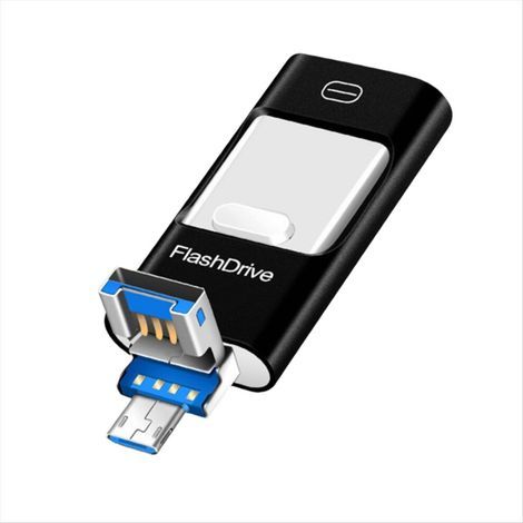 Convient aux clés USB 3-en-1, compatible avec les téléphones portables, tablettes, appareils Android, ordinateurs et PC, 128 Go (1/5)