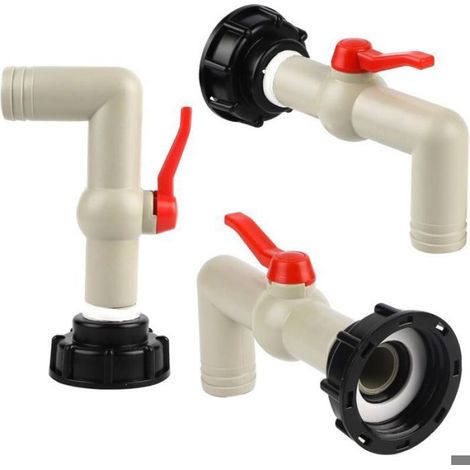 Adaptateur Robinet Cuve - Adaptateur Filetage Gros S60 x 6 - Pour Cuves IBC 1000 L - Raccord 1 Pouce - 2 Pièces (1/5)