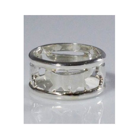Walking Newfoundland Ring mit perforiertem Band aus Sterlingsilber