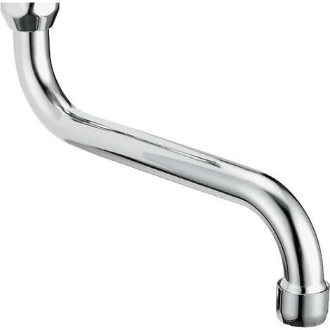 Schläfer 400313 Canna di Ricambio Universale per Rubinetto Cucina, Girevole a S per Gruppo Rubinetto a Muro, Ghiera 3/4" x 20cm, Compatibile con Aeratore Neoperl Anticalcare per Risparmio Acqua M22 (1/5)