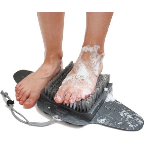 Spazzola per i piedi da doccia - Tappetino detergente per i piedi - Pulizia quotidiana - Con pietra pomice - Ventose antiscivolo (1/5)