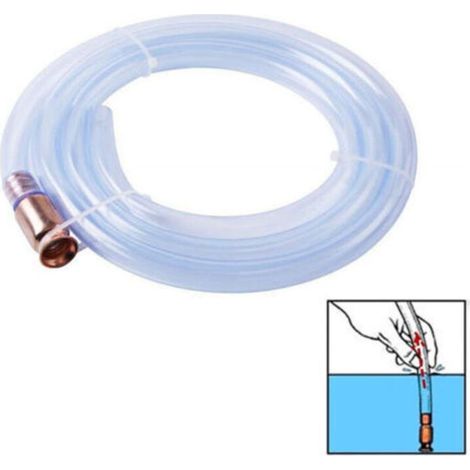 Pompe à siphon (1,8 mètre), tuyau de siphon à carburant, tube de siphon à carburant, tuyau de pompe à carburant manuelle, convient aux tuyaux de siphon à eau/essence/carburant. (1/5)