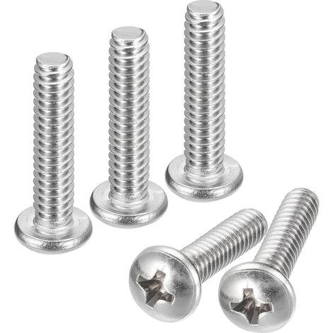 10-24x7/8" Vis à Tête Plate, Vis Machine En Acier Inoxydable 304, Entraînement Phillips, Filetage Complet, Finition Brillante, Lot De 10 (1/5)
