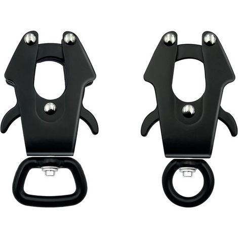 Fibbia per guinzaglio per cani a forma di rana, sicura per passeggiate, girevole a 360°, 2 pezzi, nera. (1/5)