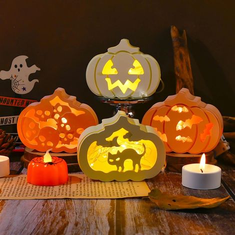 Lot de 5 moules en silicone en forme de citrouille pour l'automne - Moules en silicone - Décoration d'Halloween - Réutilisables - Pour résine, béton, savon, bougies, bricolage