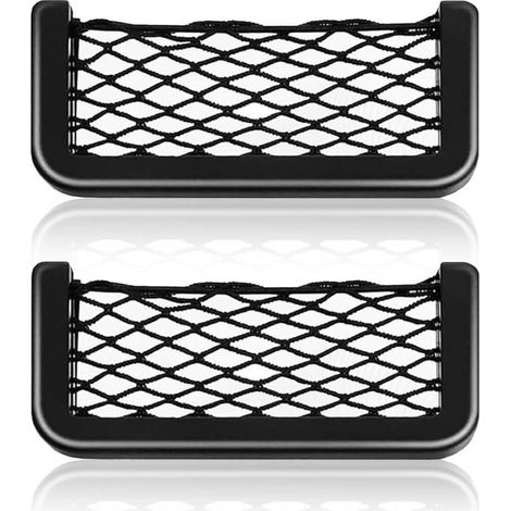 2pcs Filet de rangement universel Organisateur de voiture Avec filet à bagages autocollant, Filet de coffre, Filet à bagages (1/4)