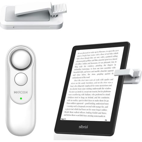 Kompatibel mit Kindle Paperwhite, Kobo Surface, Comics/Romanen, iPhone, Android-Tablets, Fernbedienung zum Umblättern und Kamera-/Aufnahmezubehör (Weiß) (1/5)