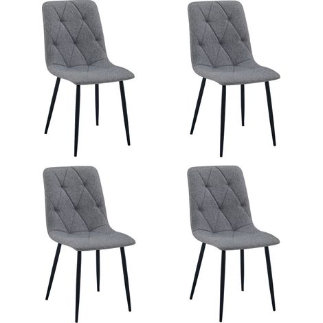 Silla LIBRA - tela gris oscuro / patas negras x 4 (1/5)