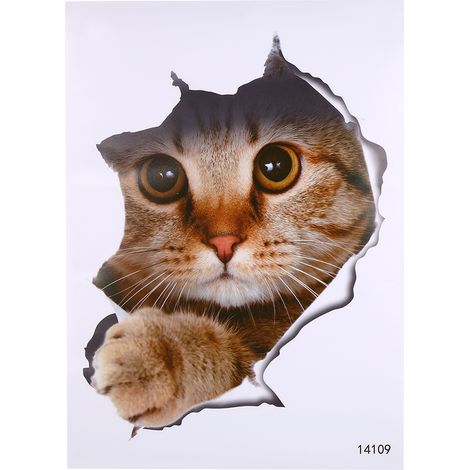3D-Wandaufkleber, Katzen- und Hunde-Tier-Wandaufkleber für Badezimmer und Toilettensitze, wasserfest, Heimdekoration, DIY-Dekoration (1).