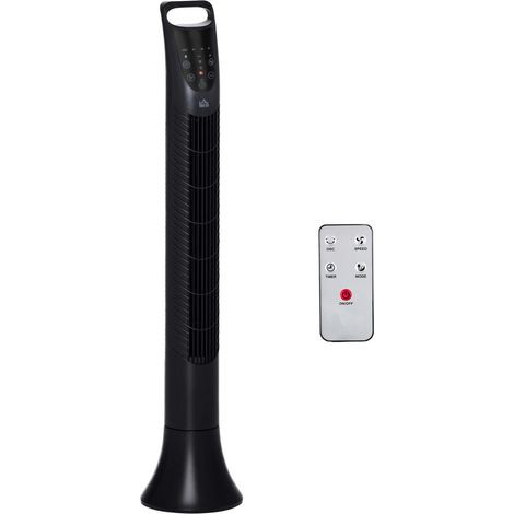 36-Inch Tower Fan with 3 Speeds, 3 Modes, 7.5-Hour Timer, 70° Oscillation, LED Display, Remote Control, Black