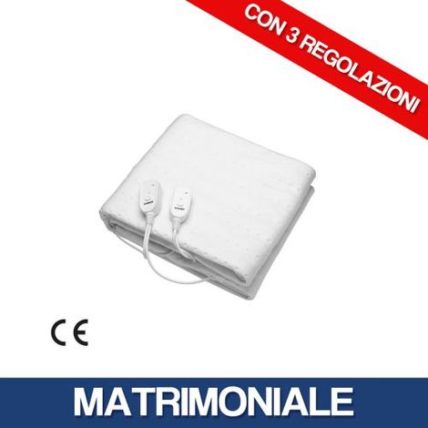 COPERTA ELETTRICA TERMICA SCALDALETTO SCALDASONNO TERMOCOPERTA REGOLABILE 25889V LETTO MATRIMONIALE (37124)