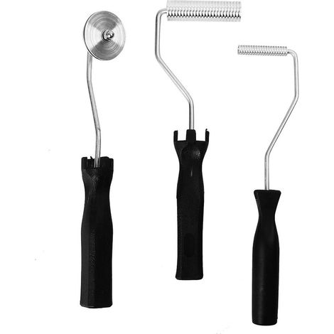 3 pcs Rouleau Débulleur, Bulle Paddle Outil, Fibre de Verre d’Alliage d’Aluminium, kit pour Moule, Résine, Composite-Fei Yu (1/5)