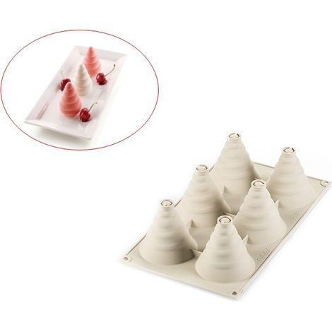 Silikomart  Stampo in Silicone per Monoporzioni SOFFICE INCANTO, Antiaderente, 6 Monoporzioni, Confezione da 1 Stampo per Dolci, 3D Design, Ø 60 h 70 mm, Volume 600 ml, Made in Italy (1/5)