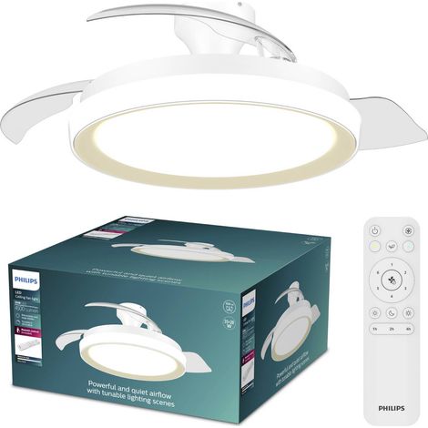[GEBRAUCHT] B-Ware Philips LED Deckenventilator 28W Fernbedienung Dimmbar Gold 170m³/h 3 Flügel (1/2)