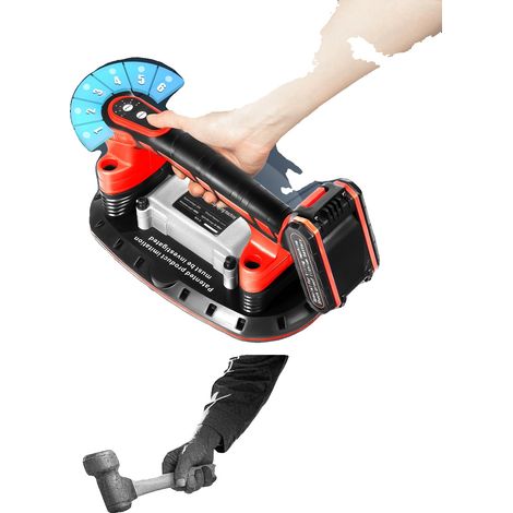 Outil de Vibration de Carrelage, Zone de Ventouse 11,02 x 5,9 pouces, Fréquence de Vibration 3000-13000 RPM, Poids Maximum Supporté 176,4 lbs, Capacité de Batterie 2000mAh, Fonctionnement Convivial (1/5)