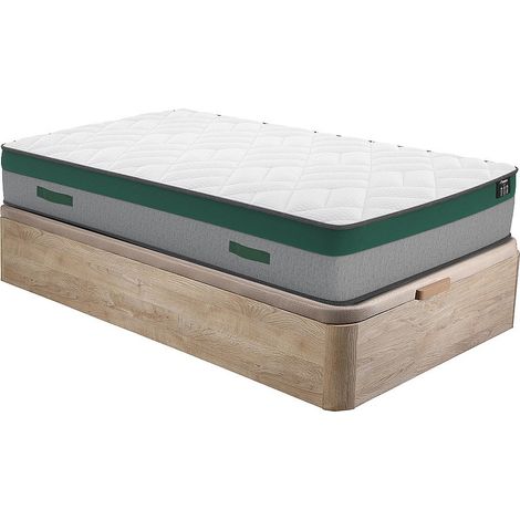Set letto 90x190cm: Rete contenitore Naturale chiaro + Mater. molle insacchettate - PRESTIGE di YSMÉE