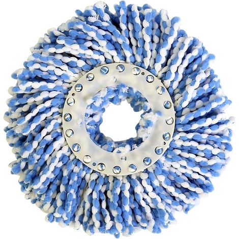 Lot de 2 têtes de balai universelles rondes en microfibre de rechange pour balai rotatif à 360° - Super absorbantes pour les sols durs et le nettoyage à sec (1/5)