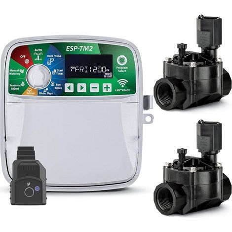 Programmateur d'arrosage intérieur Wi-Fi 4 zones Rain Bird ESP-TM2  Arrosage automatique du jardin  2 Electrovannes 100HV 24V