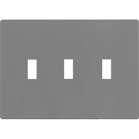 Plaque murale à triple interrupteur à bascule sans vis, couvercle d'interrupteur sans danger pour les enfants, taille standard 3 interrupteurs 11,9 x 16,6 cm, thermoplastique (1/5)
