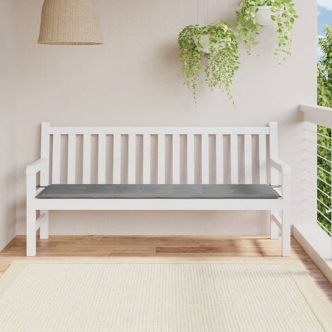 Coussin de banc de jardin Coussin de Siège Coussin pour Intérieur ou Extérieur gris 180x50x3 cm tissu oxford BTEB80659 (1/5)