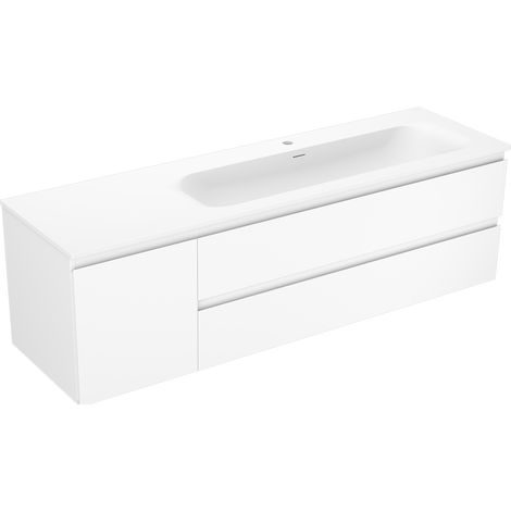Mexen Orio armario de ba帽o 160 cm con lavabo Vela derecho, 2S, 1D, blanco mate - 91A13-16047-3-BBFFFF01-W23P01 (1/5)