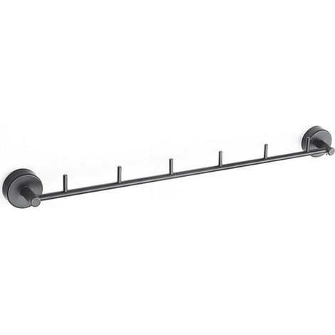Porta salviette barra con 5 ganci in acciaio inox nero opaco  Monde-N kamalu