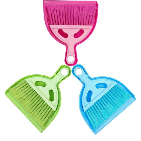 Balai Et Pelle Mini - Pour Bureau Clavier Ordinateur Lit Armoire Jouets Enfants - Brosses À Poils Fins - 1 Pièce (1/5)