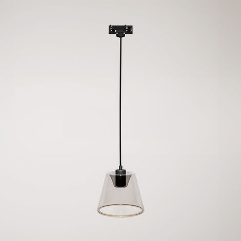 Creative Cables - Suspensão de carris com lâmpada fantasma de cone fumado incluída