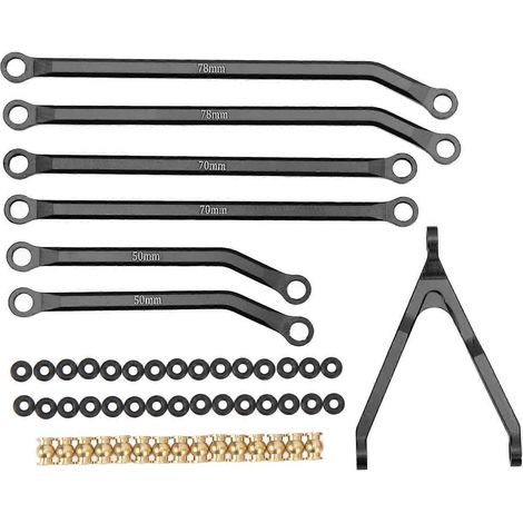 Aluminium-Spurstangensatz für Axial SCX24 RC-Chassis AXI00005, Spurstangenverstärkungssatz, Upgrade-Teile für 1/24-Modellautos, Hochleistungs-Lenkgestänge. (1/5)