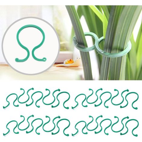 100 clips de jardin, tuteurs pour plantes, clips en plastique réutilisables et résistants, anneaux torsadés pour soutenir les plantes grimpantes (1/5)