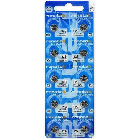 Piles boutons Renata 329 SR731SW oxyde d'argent blister 10