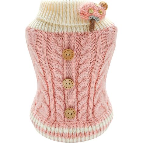 Pull en tricot pour animaux de compagnie (rose twist M)