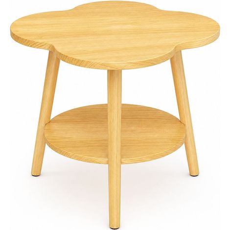 Table d'appoint [Marque] [Modèle] double étagère design moderne noyer foncé 40x50cm pour salon Maison (1/5)