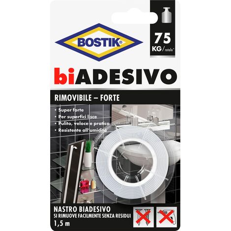 BOSTIK NASTRO BIADESIVO RIMOVIBILE 19MMX1,5M BL Q.TA 6