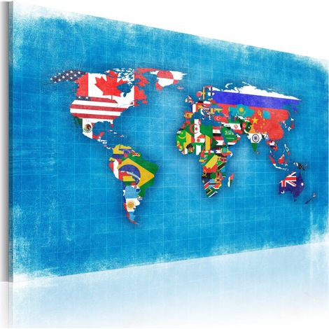 Tableau Imprimé "Drapeaux du Monde" 40 x 60 cm (1/2)